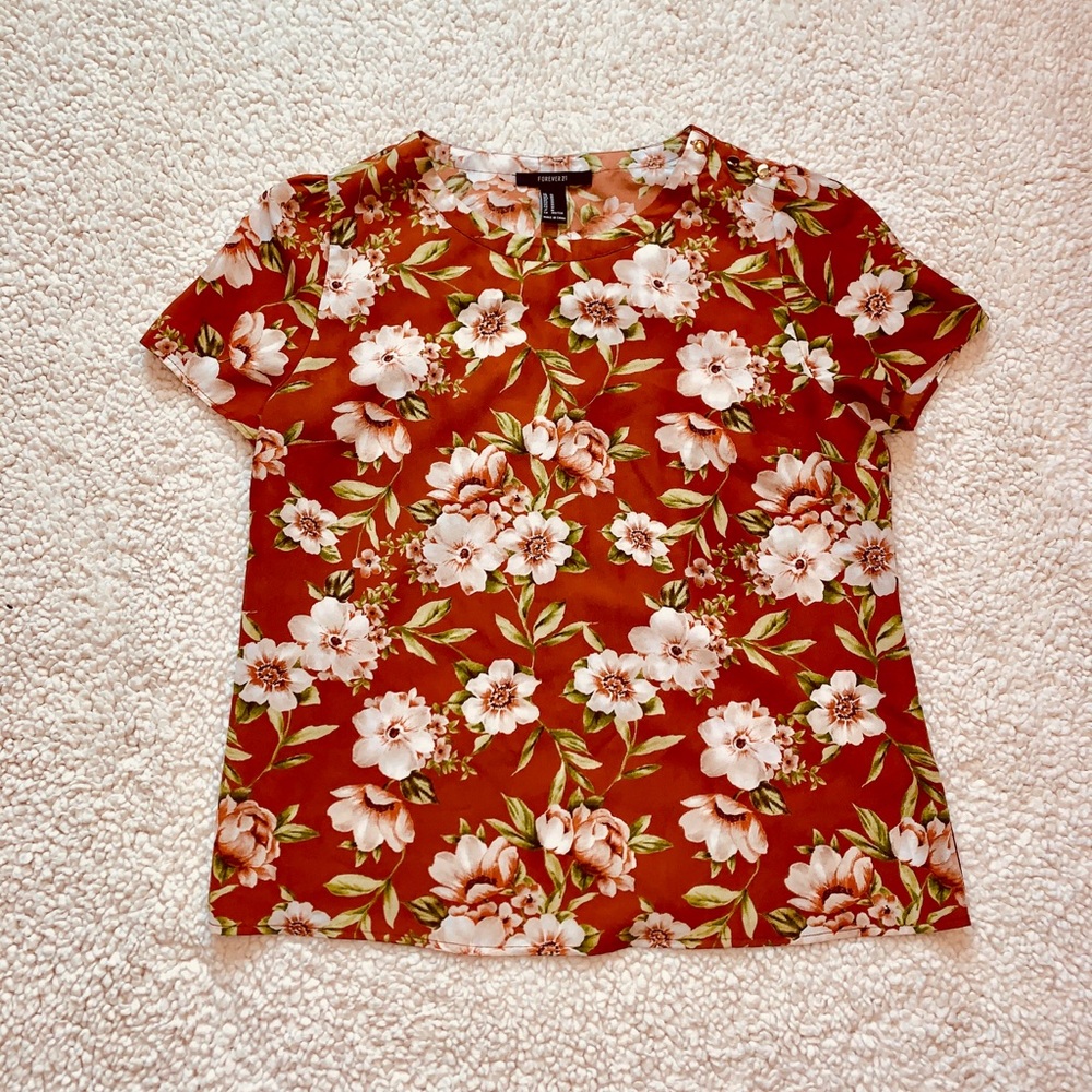 Forever 21 Floral Flowy Shirt